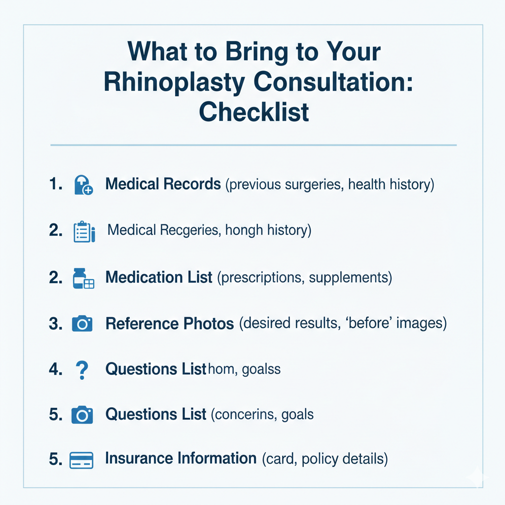 What to Bring to Your Rhinoplasty Consultation Checklist for patient