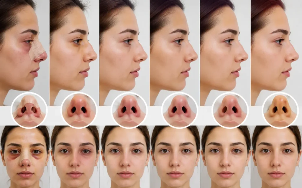 rhinoplasty swelling stages